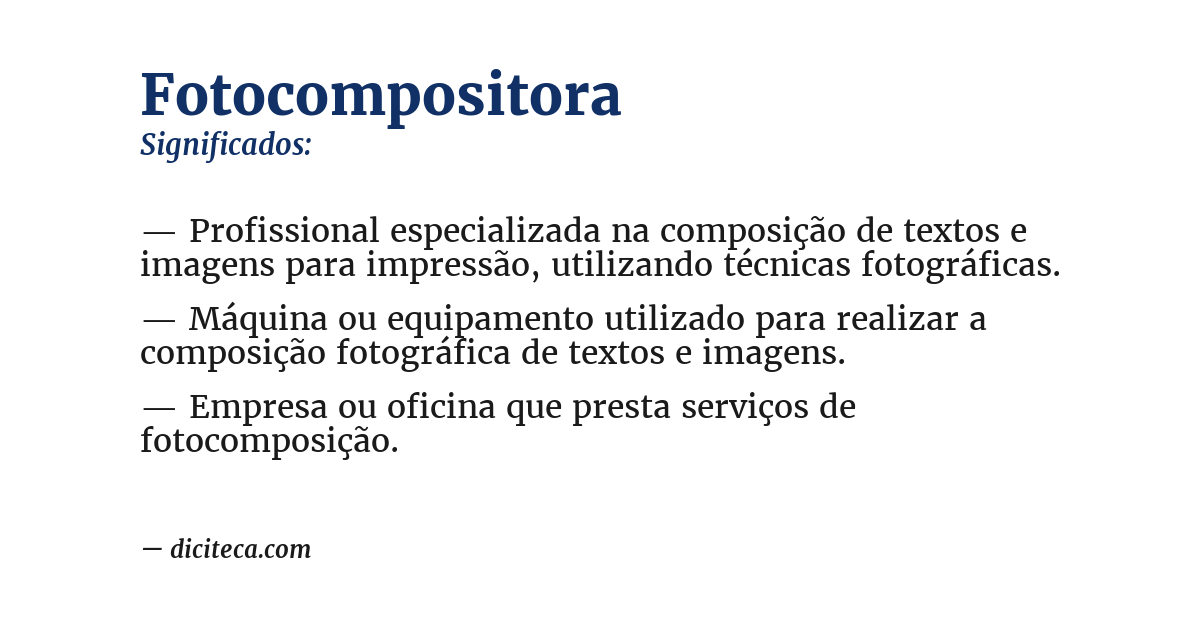 Significado de fotocompositora