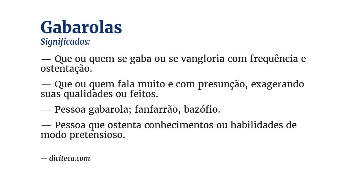 Significado de gabarolas
