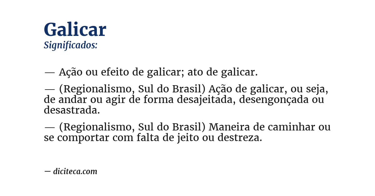 Significado de galicar