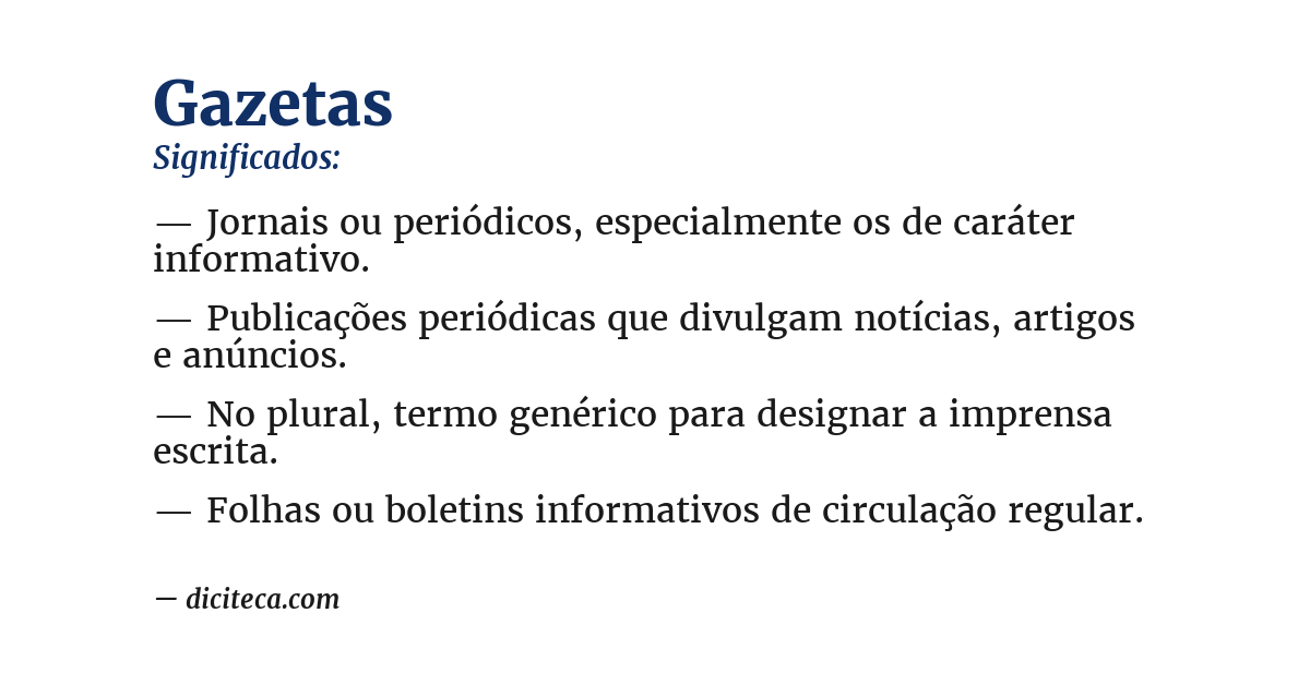 Significado de gazetas