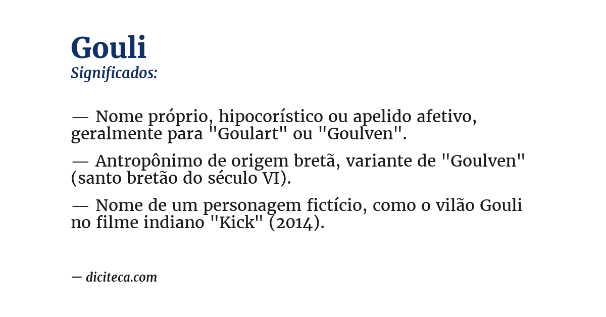 Significado de gouli