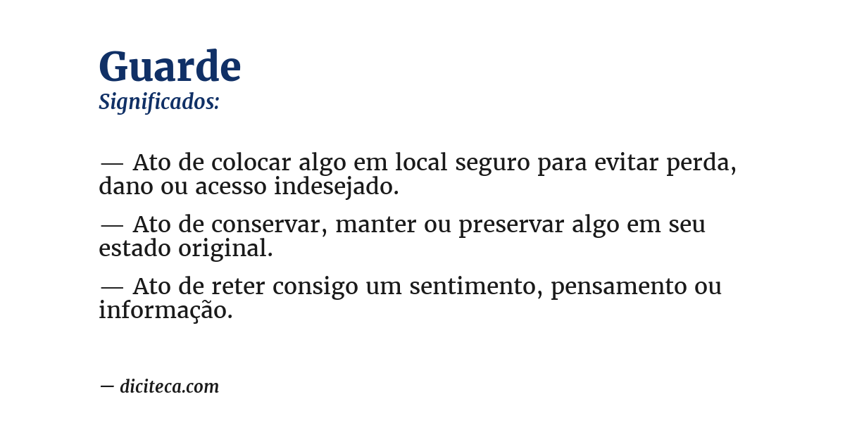 Significado de guarde