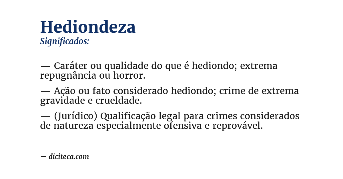 Significado de hediondeza