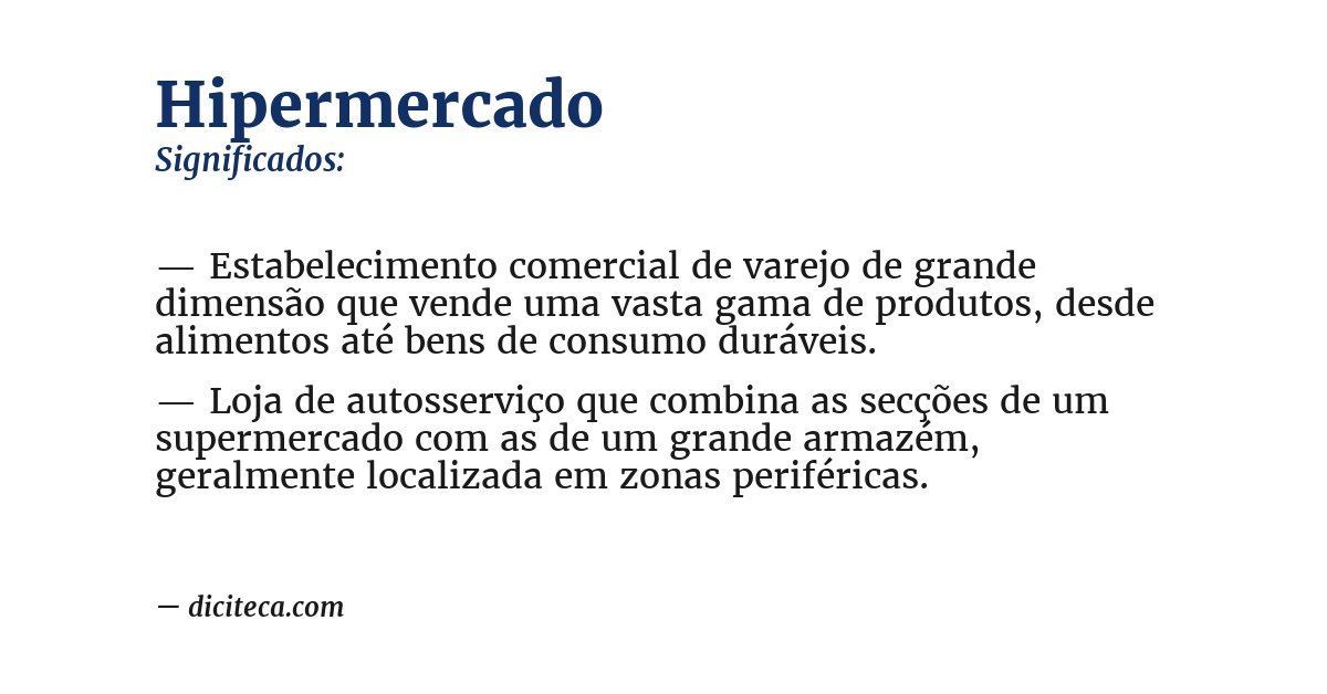 Significado de hipermercado