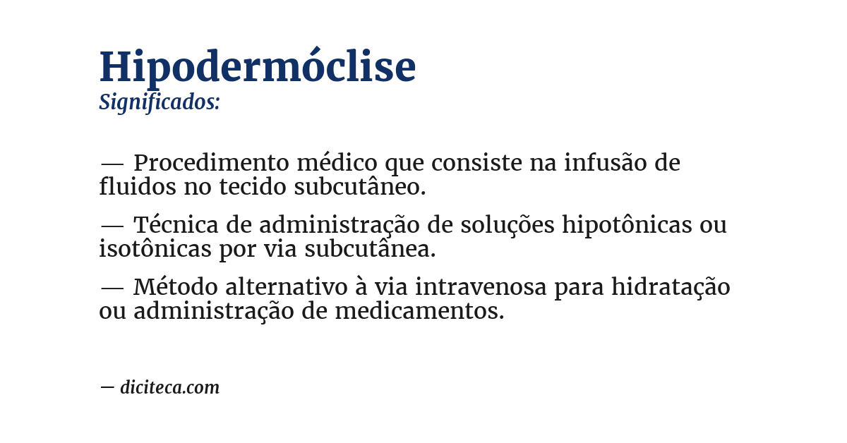 Significado de hipodermóclise