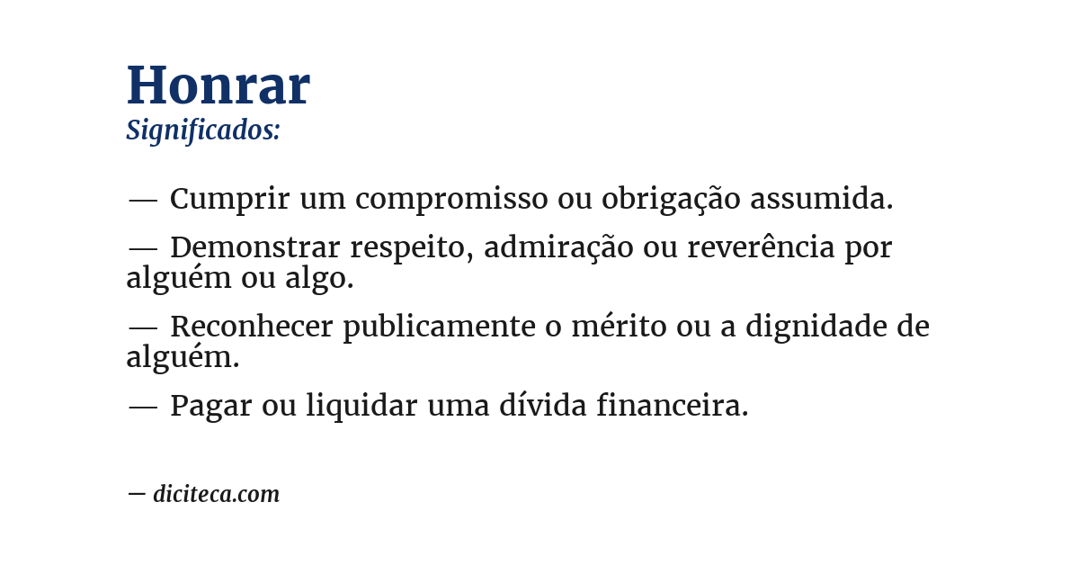 Significado de honrar