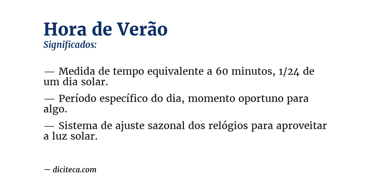 Significado de hora de verão