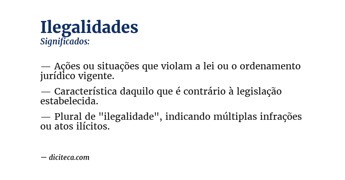 Significado de ilegalidades
