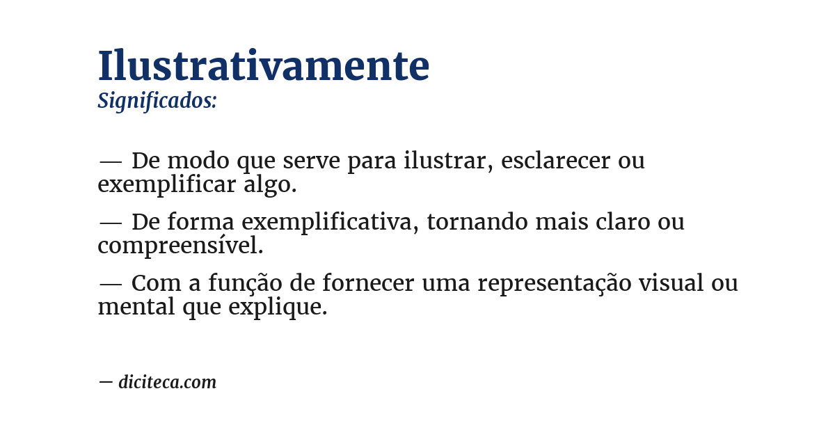 Significado de ilustrativamente