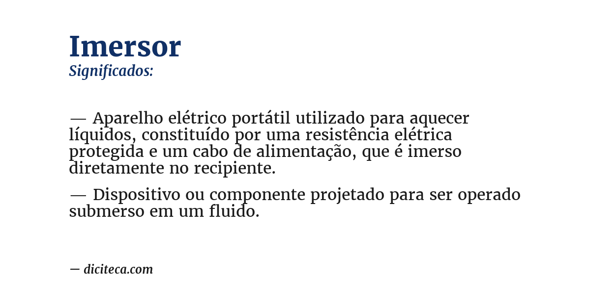 Significado de imersor