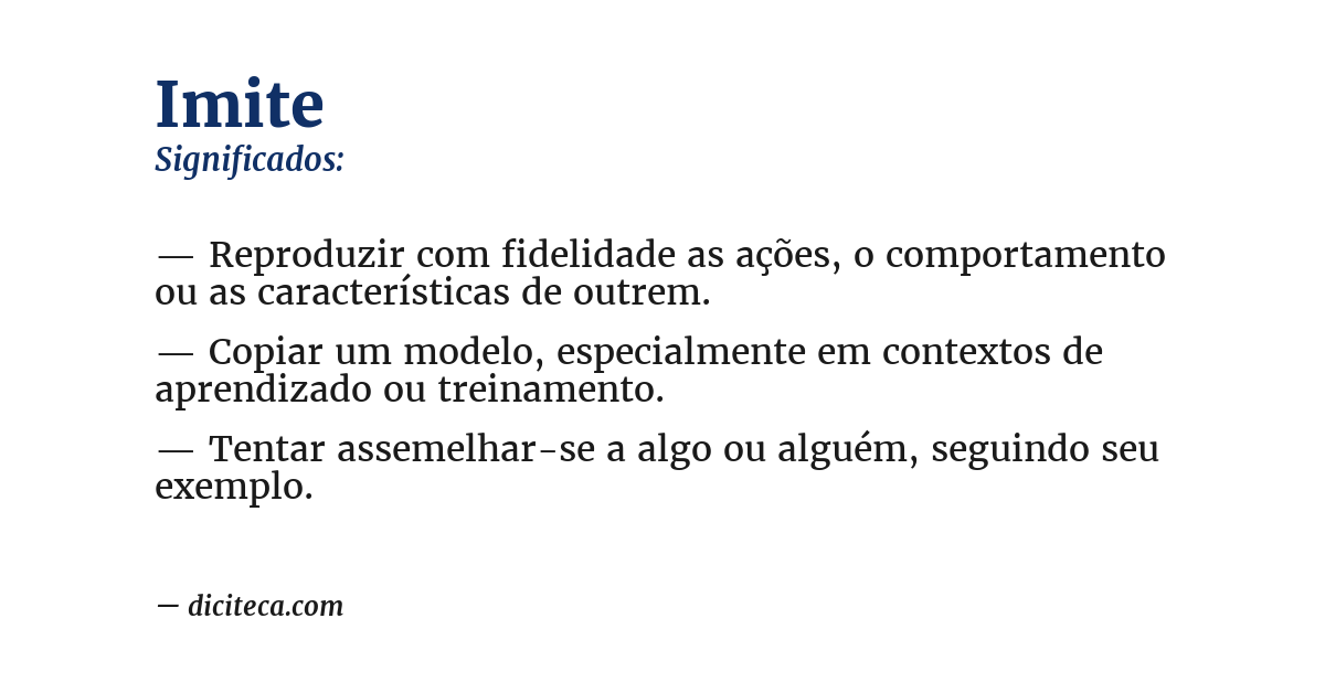 Significado de imite