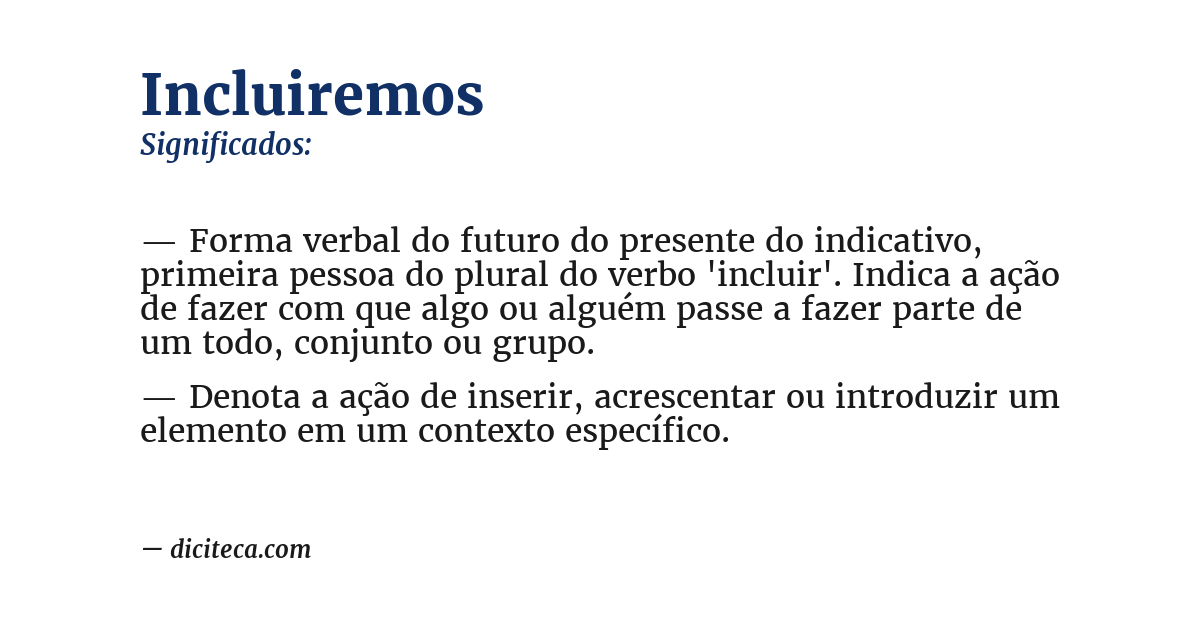 Significado de incluiremos