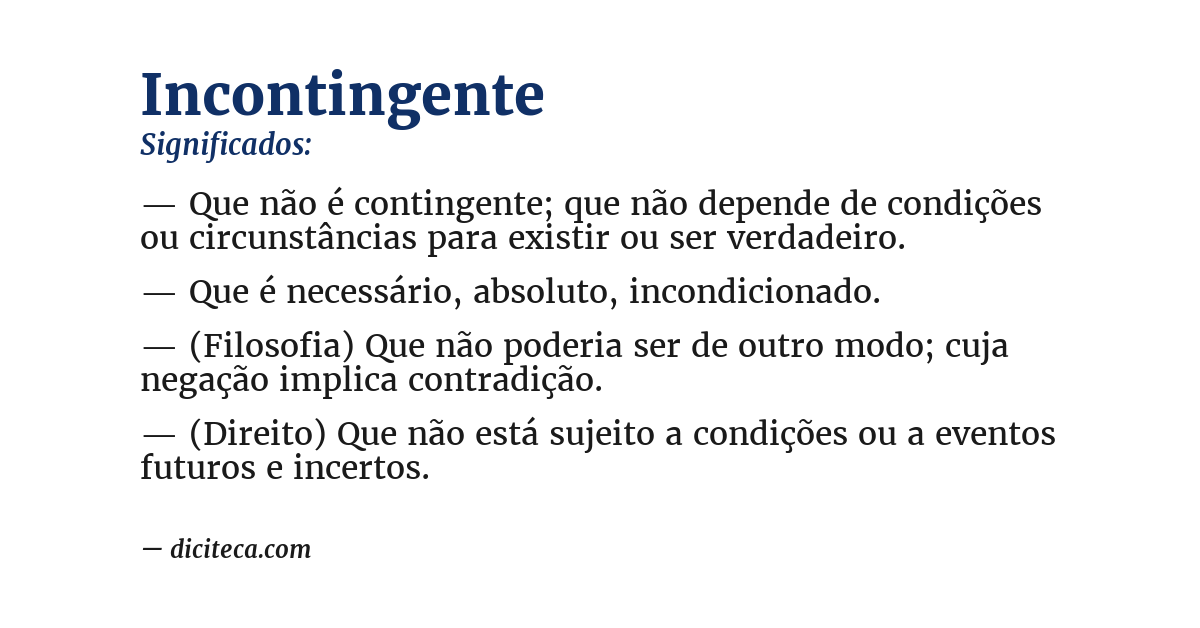 Significado de incontingente