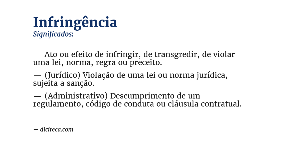 Significado de infringência