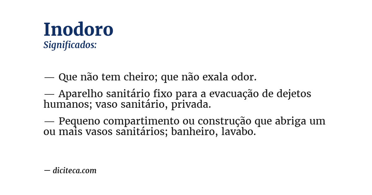 Significado de inodoro