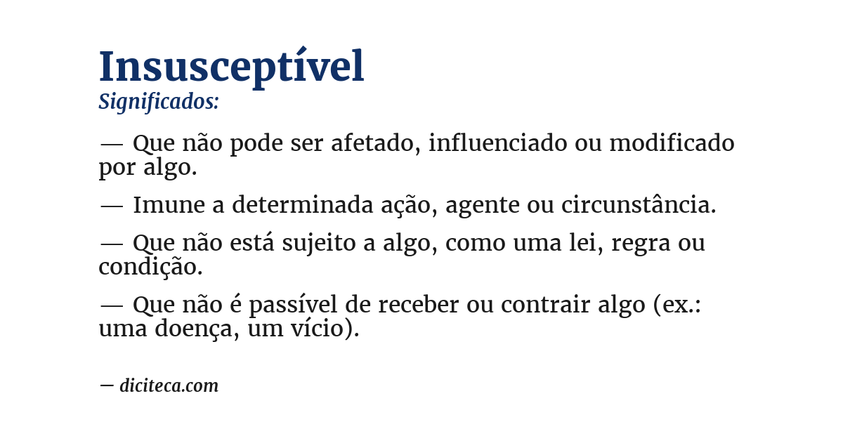 Significado de insusceptível