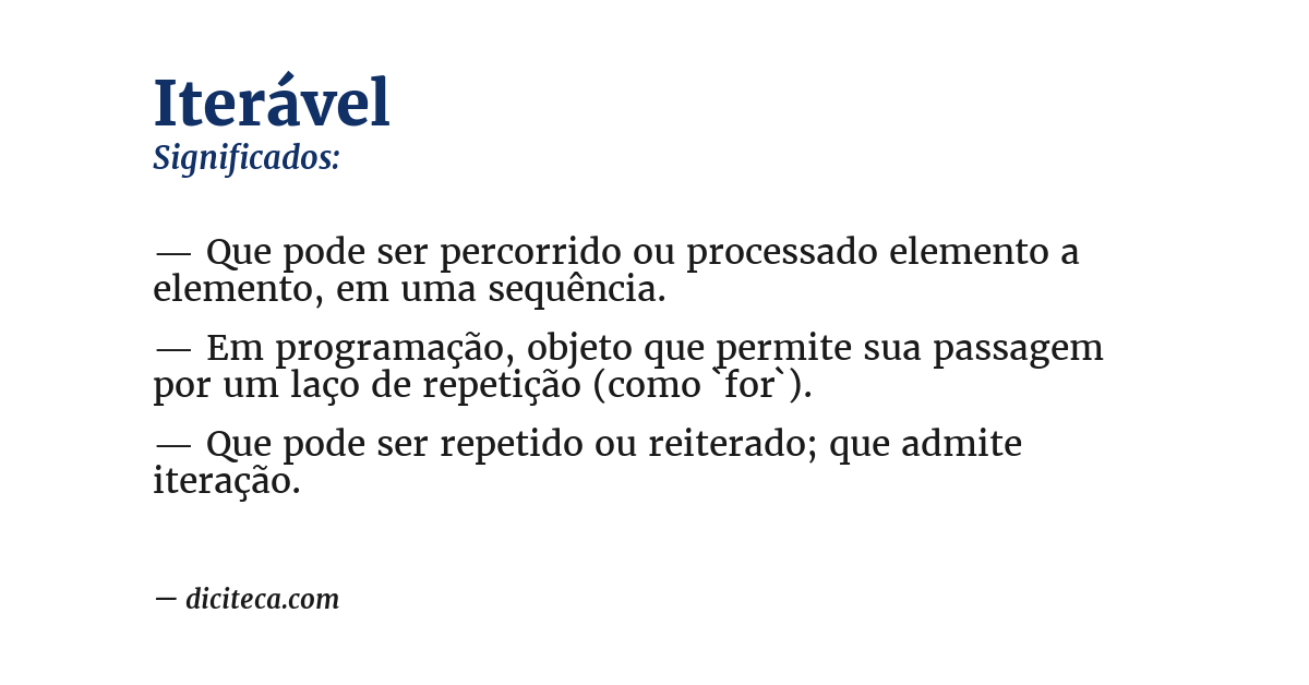 Significado de iterável