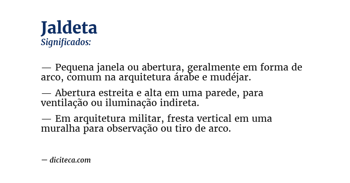 Significado de jaldeta