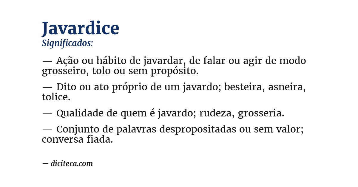 Significado de javardice