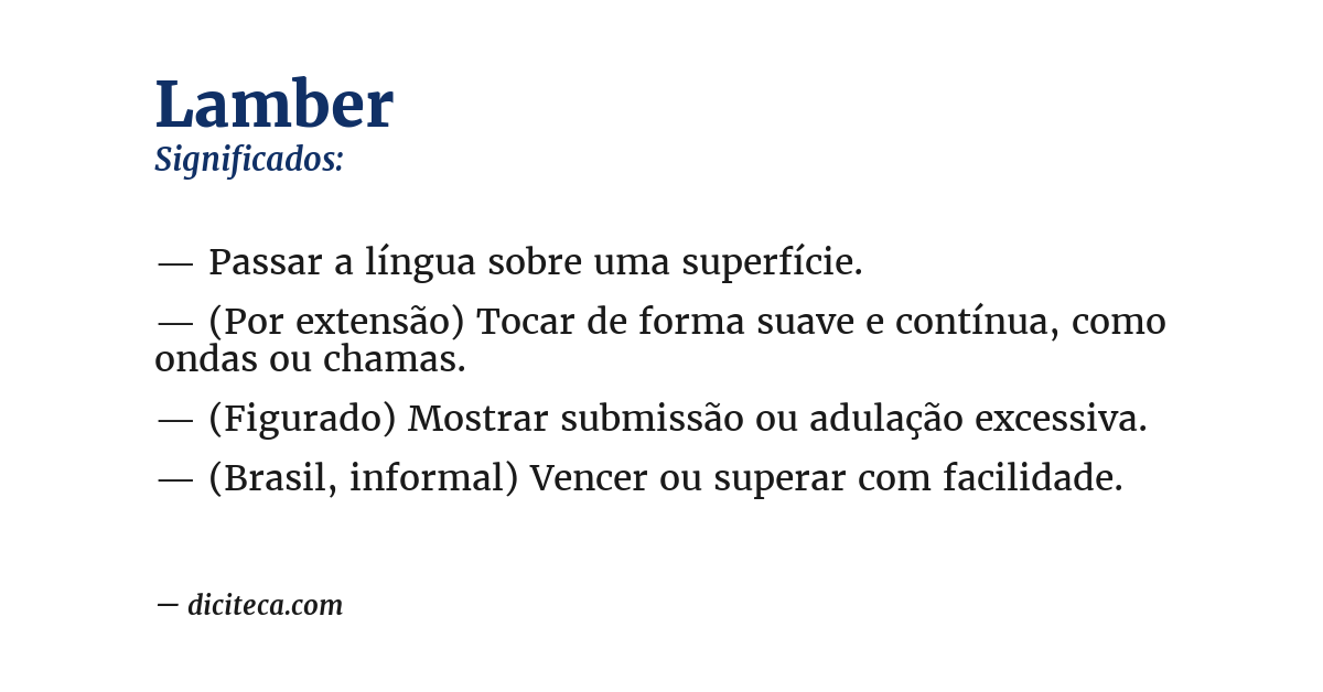Significado de lamber