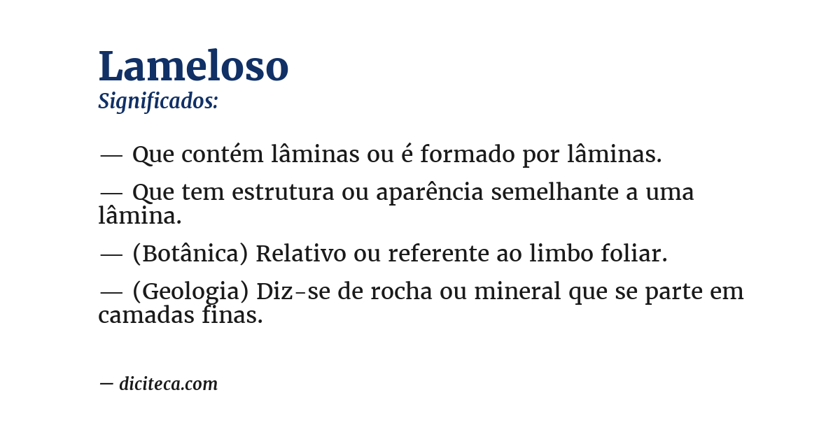 Significado de lameloso