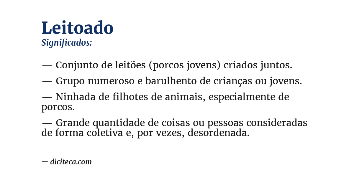 Significado de leitoado