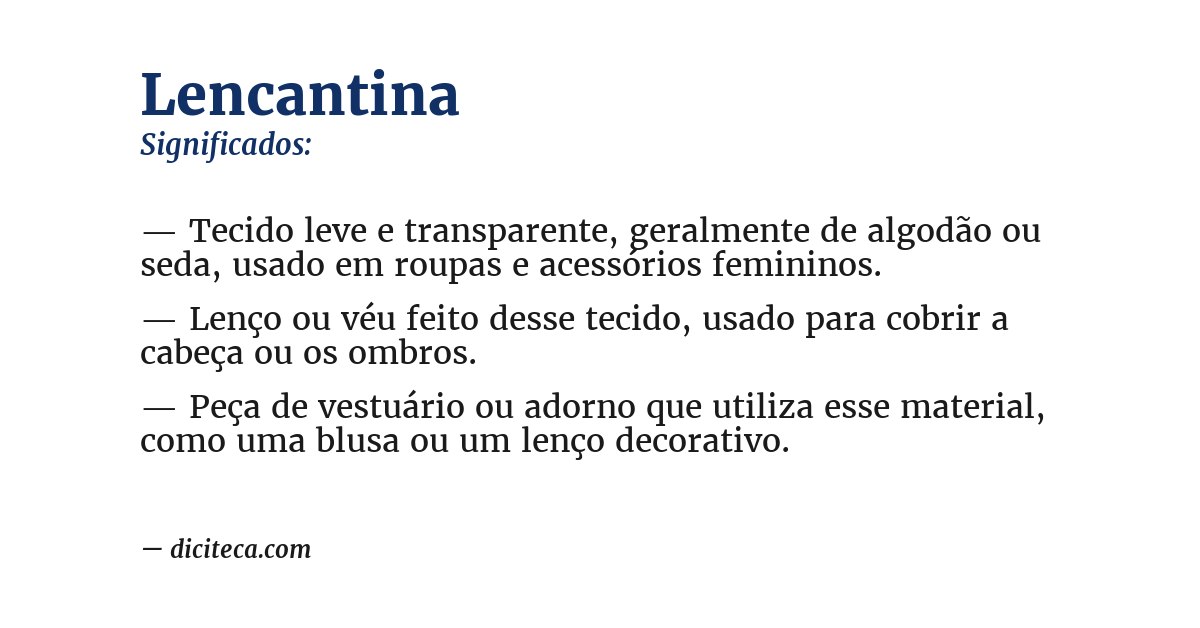 Significado de lencantina