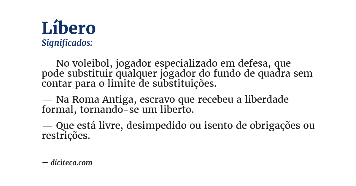 Significado de líbero