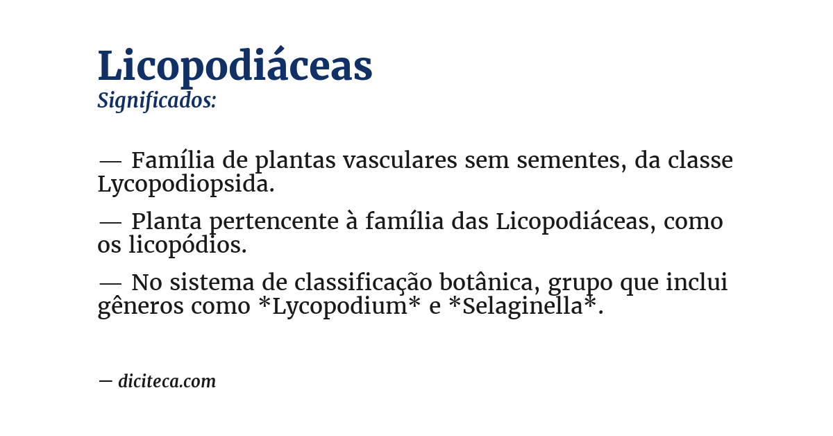 Significado de licopodiáceas