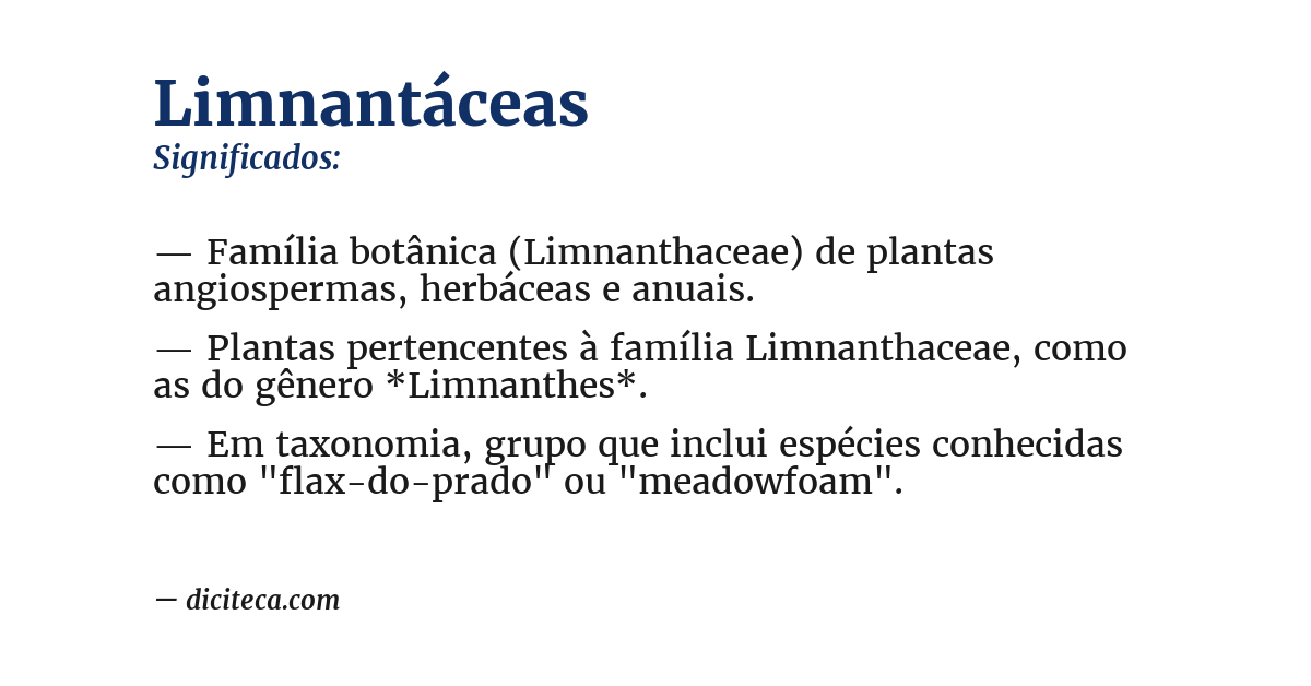 Significado de limnantáceas