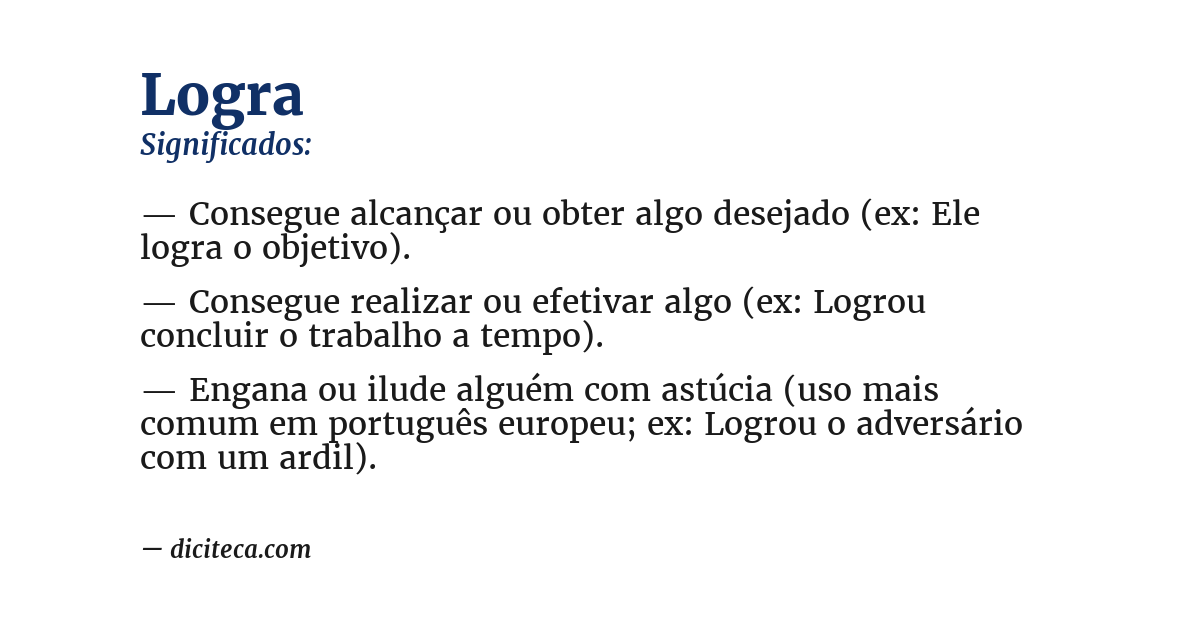 Significado de logra