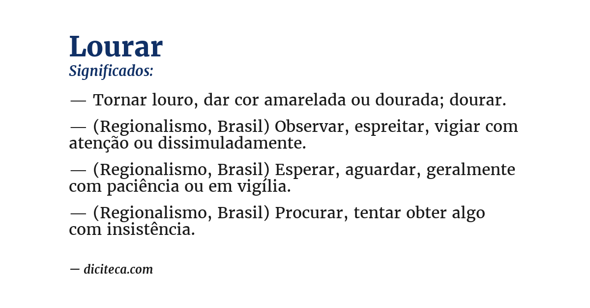 Significado de lourar