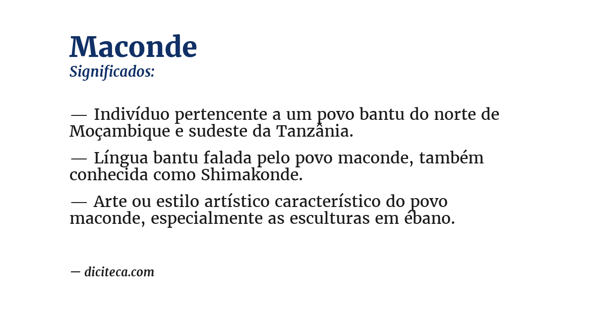 Significado de maconde