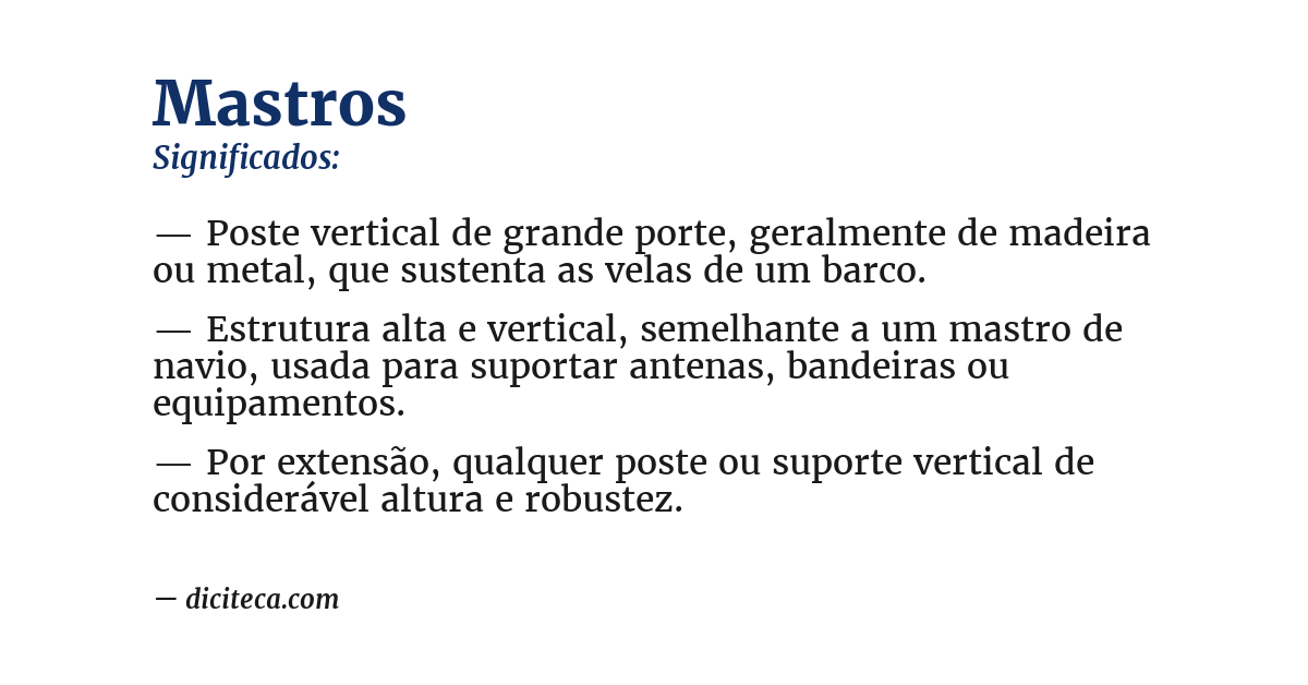 Significado de mastros