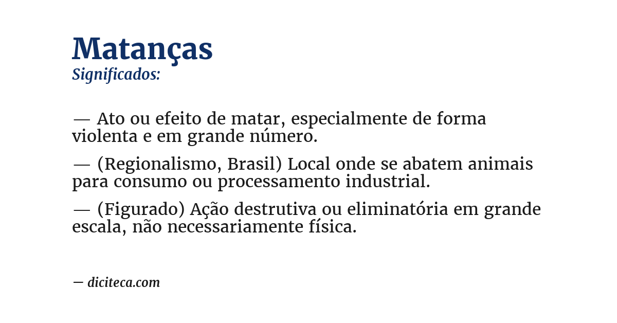 Significado de matanças