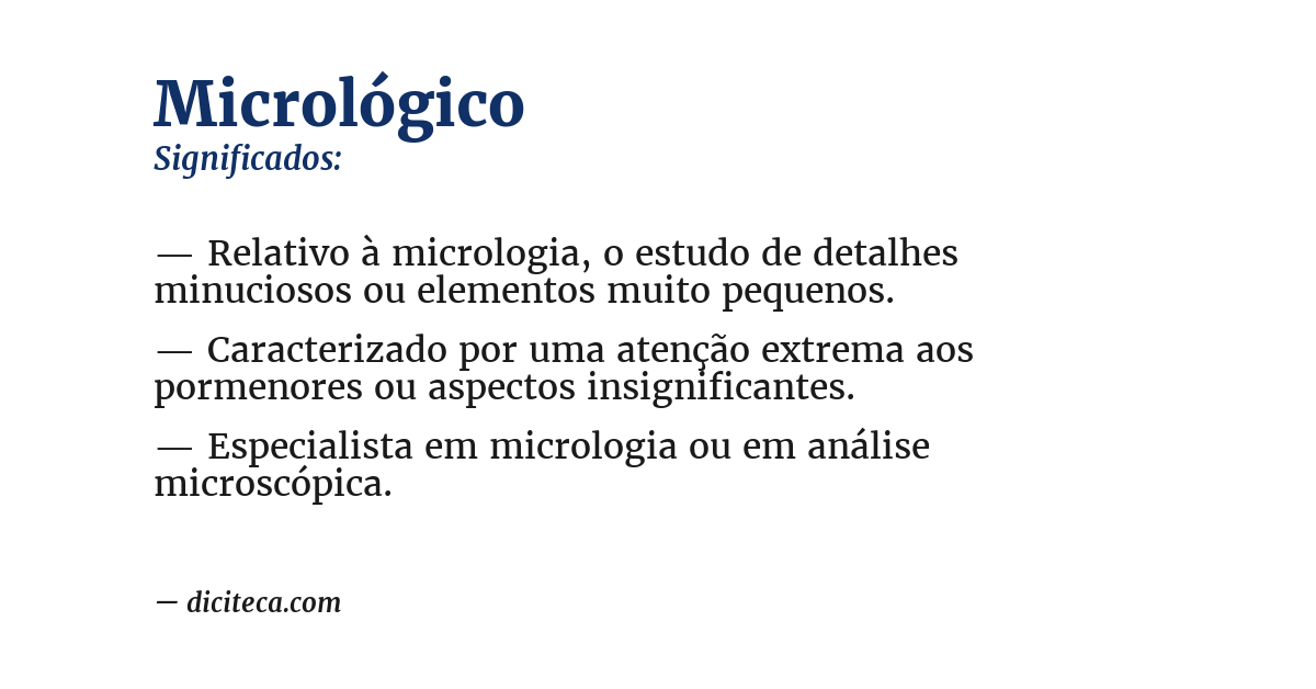 Significado de micrológico
