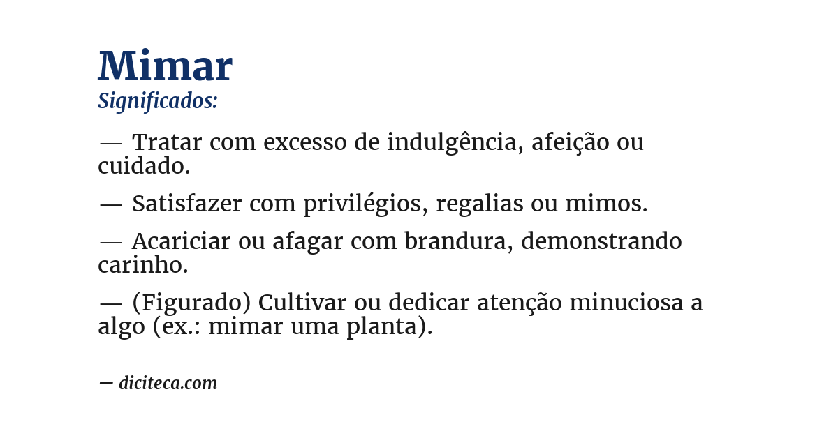 Significado de mimar