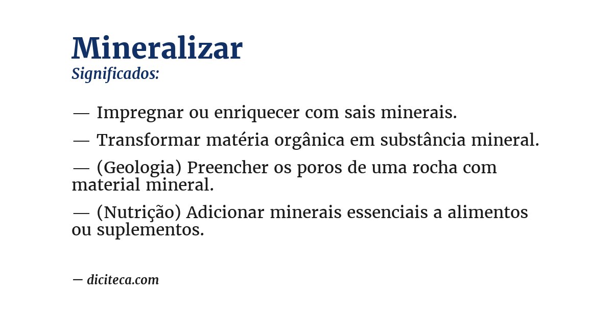 Significado de mineralizar