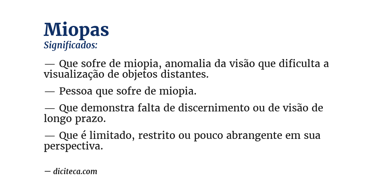 Significado de miopas