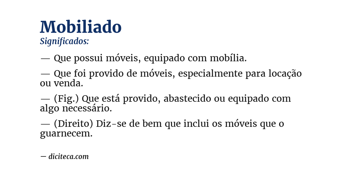 Significado de mobiliado