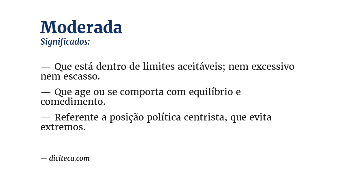 Significado de moderada