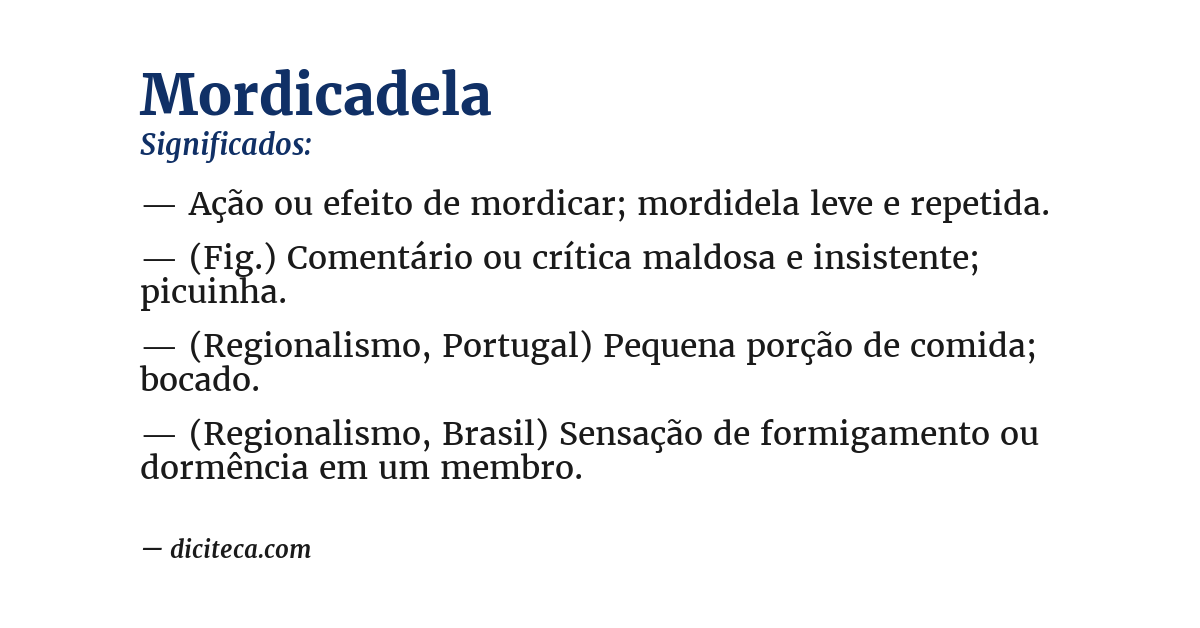 Significado de mordicadela