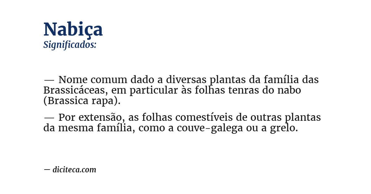 Significado de nabiça