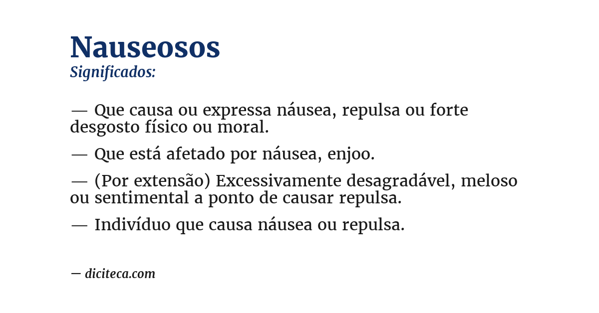 Significado de nauseosos
