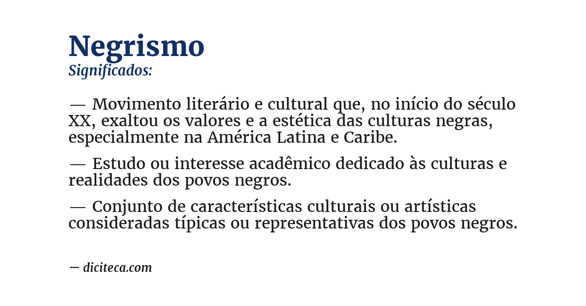 Significado de negrismo
