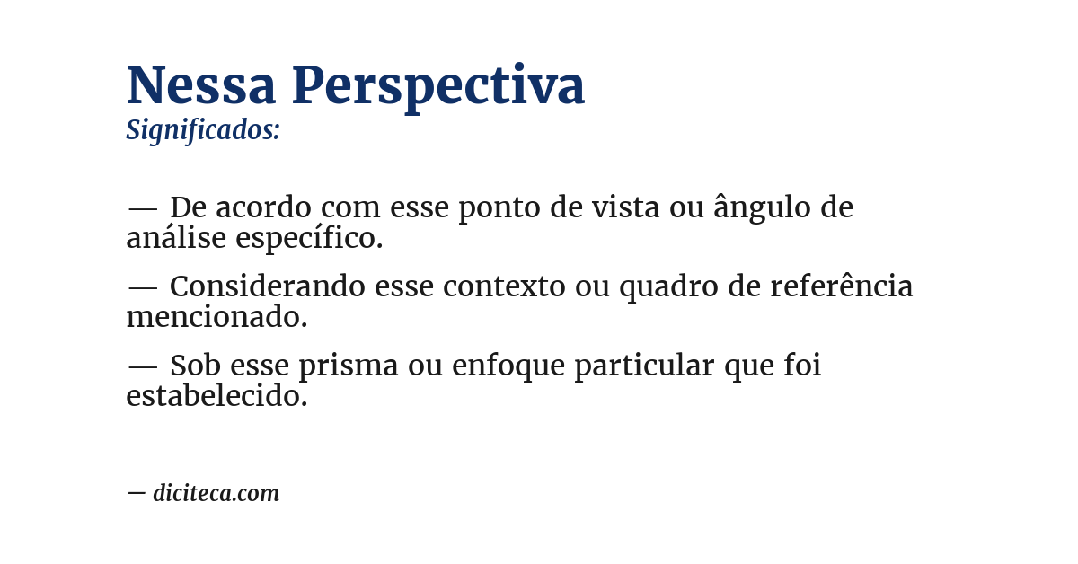 Significado de nessa perspectiva