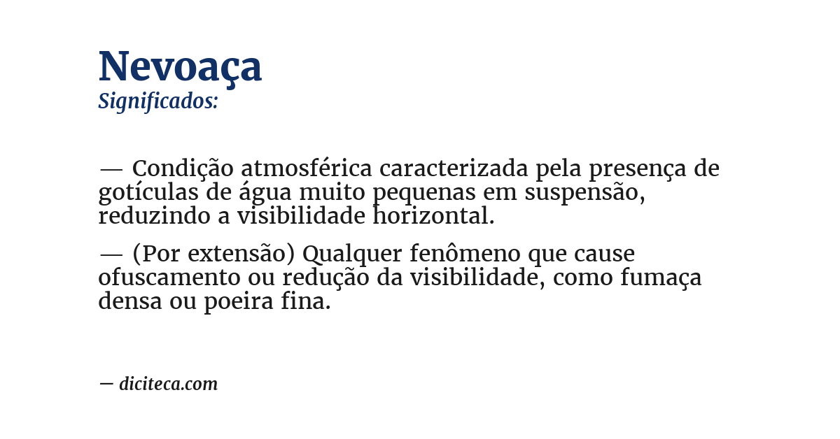 Significado de nevoaça
