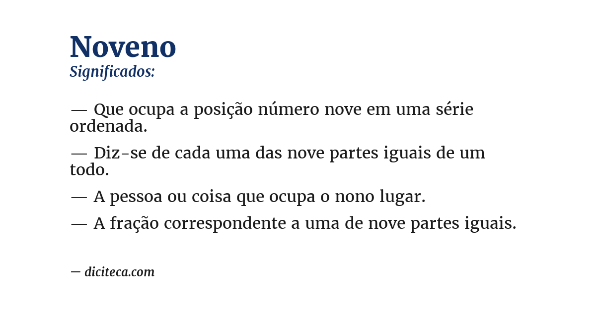 Significado de noveno