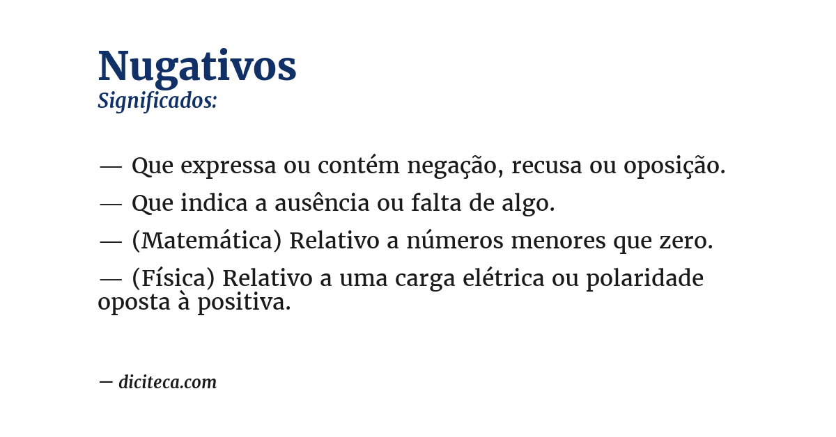 Significado de nugativos