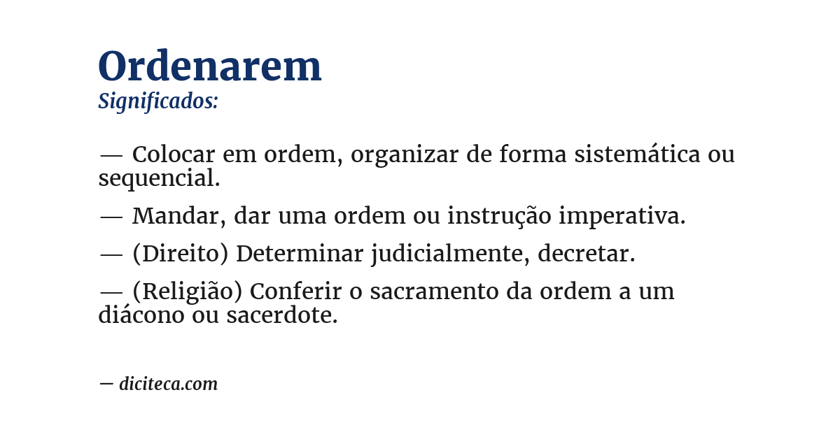 Significado de ordenarem